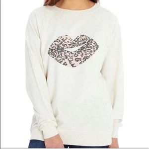 Wildfox cheetah lips sweatshirt.